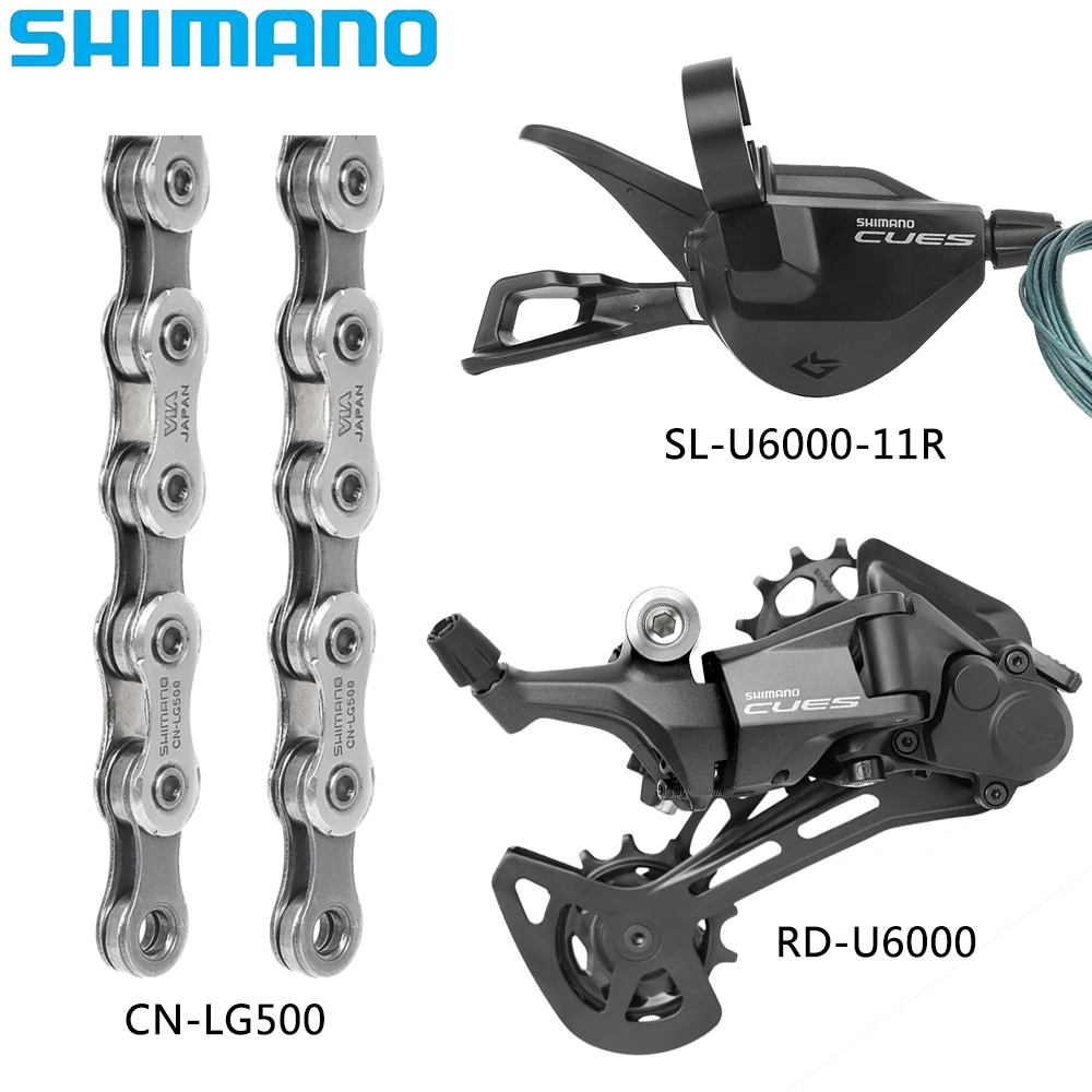 SHIMANO CUES U6000 11 Speed Derailleur Right Shift Lever U6020 Rear Derailleur CN-LG500 Chain for Mountain Bike Original Parts