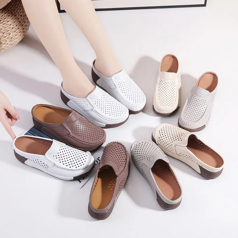 Summer Closed Toe Sandals Women Slippers Shoes Large Size Wedges Platform Flip Flops High Heels Women\'s Sandalias Mujer WSH3299