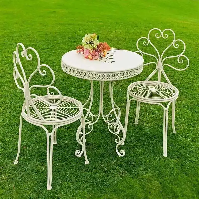 

Nordic Iron Table and Chairs Set Outdoor Courtyard Lounge Chair Household Balcony Garden Coffee Table Garden Furniture set Z