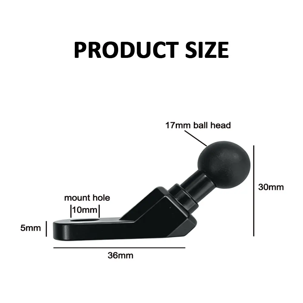 17mm Ball Head Adapter Mirror Angled Bolt Head Adapter Aluminum Alloy Mount Base For Bike Motorcycle Mirrors Lever Phone Holder