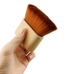 Brosse à cheveux douce avec manche en bambou pour barbier, plumeau pour livres, coupe de cheveux, outils de salon de coiffure