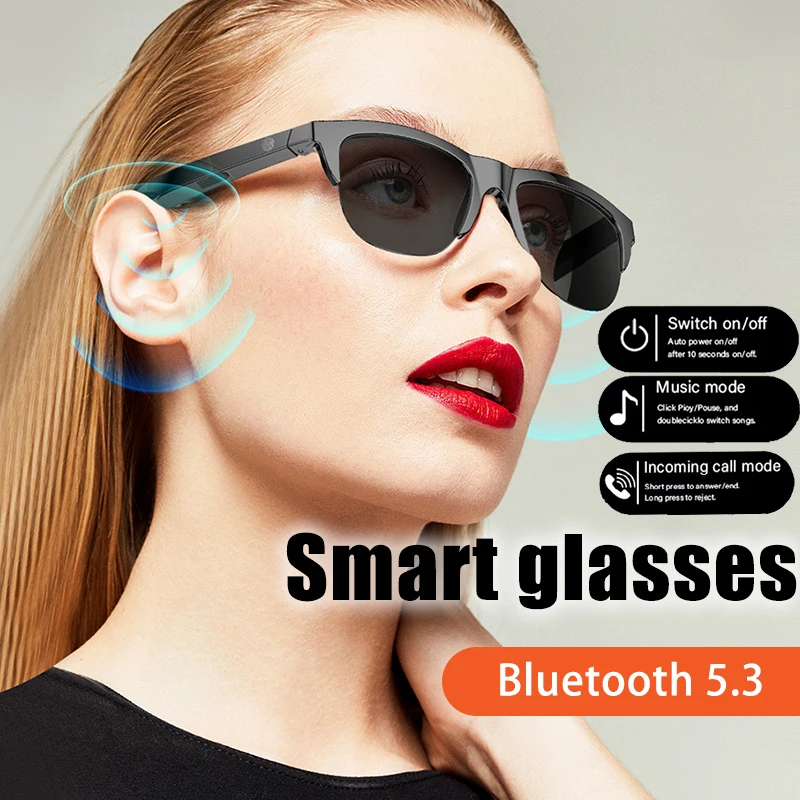 

Умные очки Touch Basedmart Bluetooth с костной проводимостью для занятий спортом на открытом воздухе, солнцезащитные очки, деловые беспроводные наушники