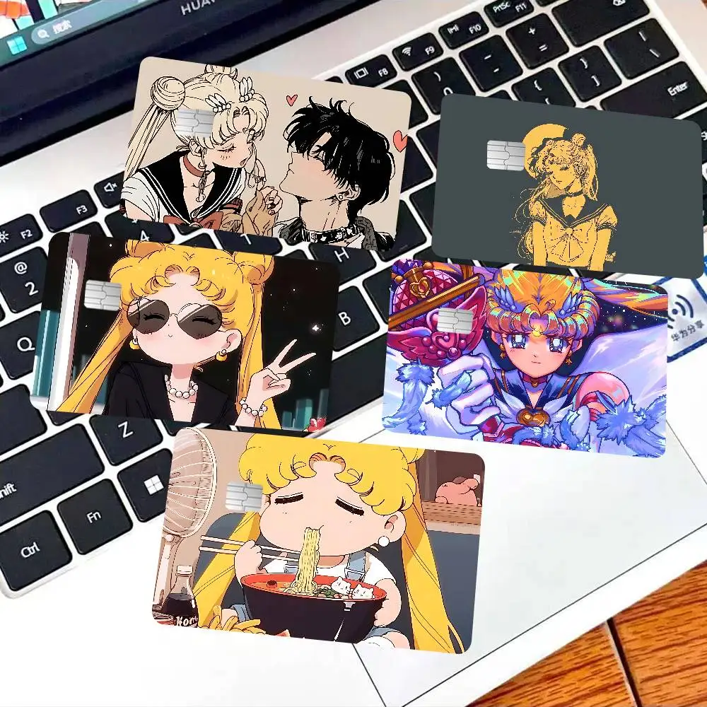 S-Sailores Cute Girl Moon Anime Spend or Save Funny Shell On Off Ultra Thin No Fade Sticker Skin Cover Film for Debit  Card