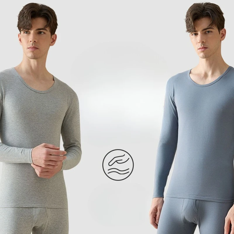 Autumn and Winter Tops Men's Clothes Pure Cotton Cotton Sweater Thin Tight-fitting Single-piece To Large-size Thermal Underwear