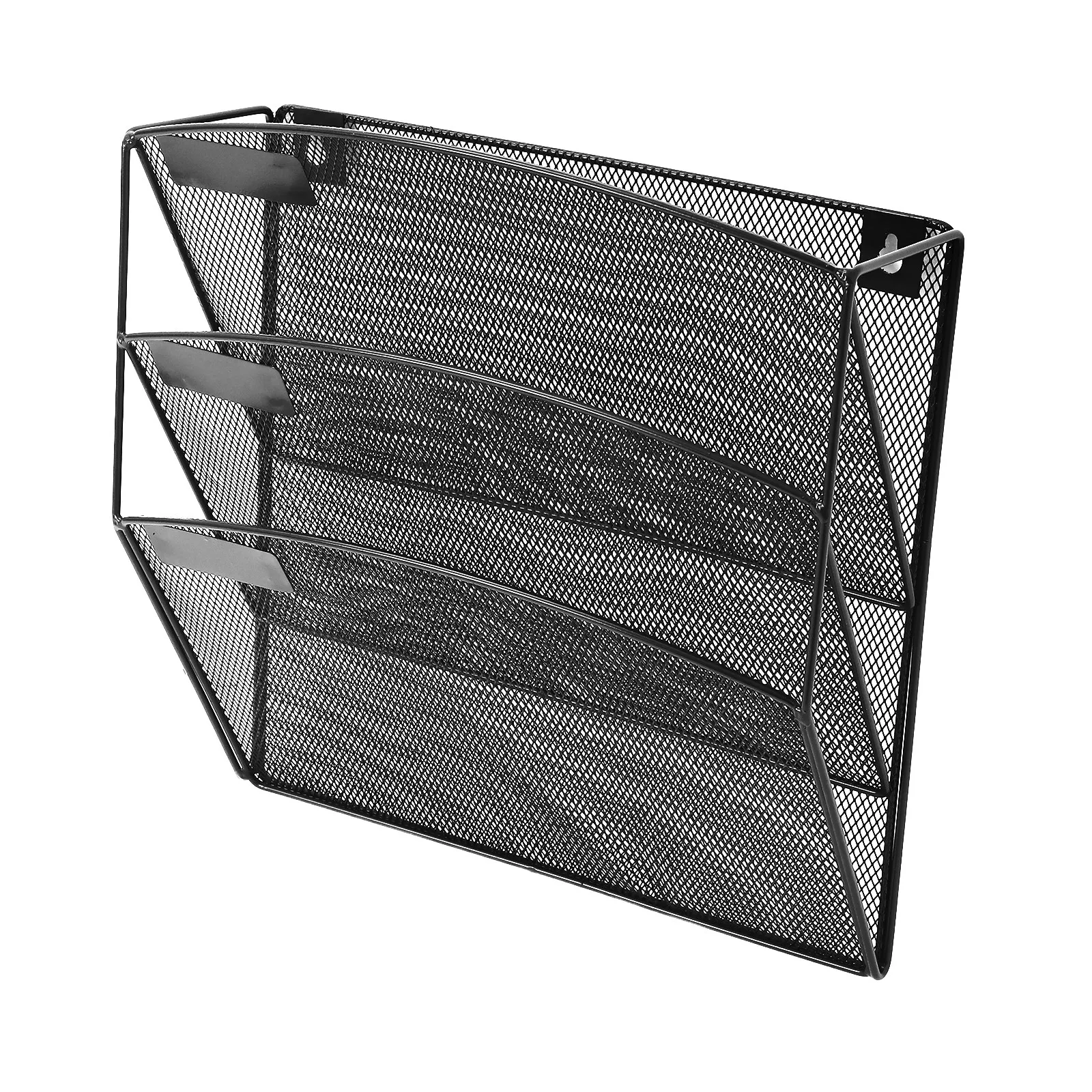 Wall Mounted Multi-Layer A4 File Organizer Vertical Hanging Document Holder for Office Modern Sleek Design Space Saving Metal