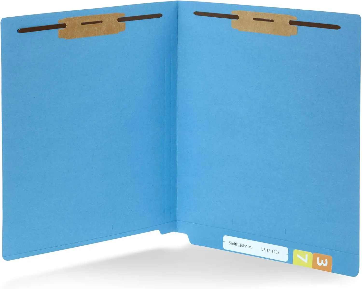 

50 Pack Blue File Folders with End Tabs, Reinforced Straight Cut, Durable 2 Prongs for Office Organization