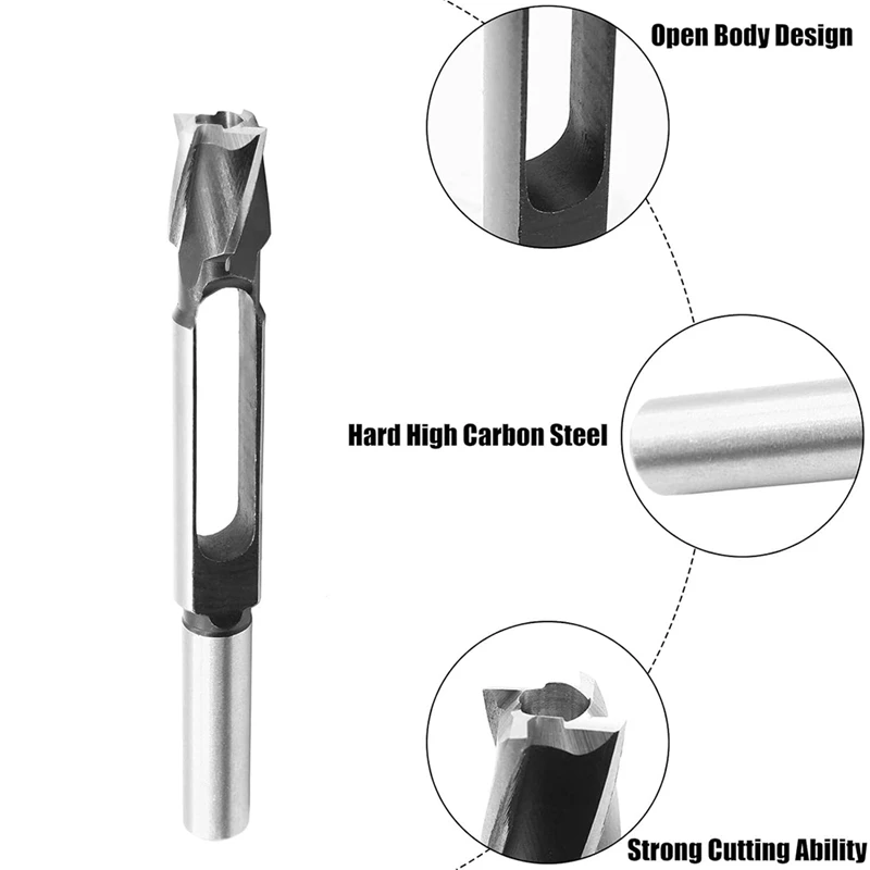 ABPP-4 PCS 8/10/12/15Mm Houten Deuvel Plug Cutter Met 13Mm Schacht, Tenon Deuvel Snijgereedschap Houtbewerking Boor