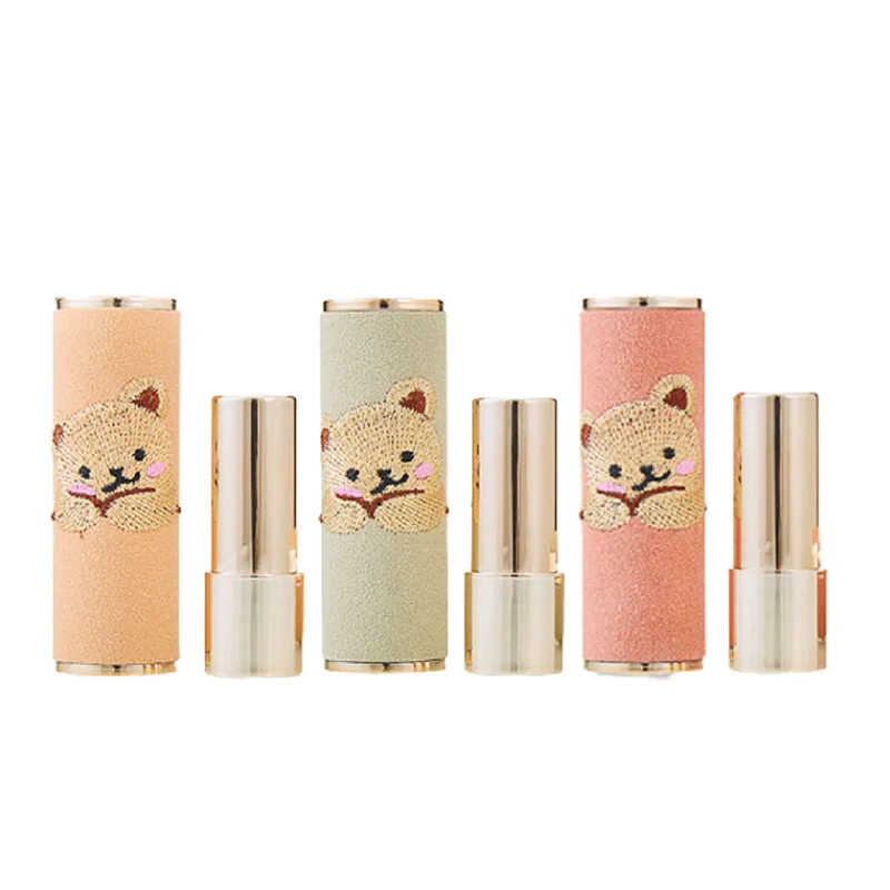 

New Arrival Empty Elegant Plastic Lipstick Tube High Grade Portable Cosmetic Packaging Round Cute Lip Balm Container12.1mm20pcs