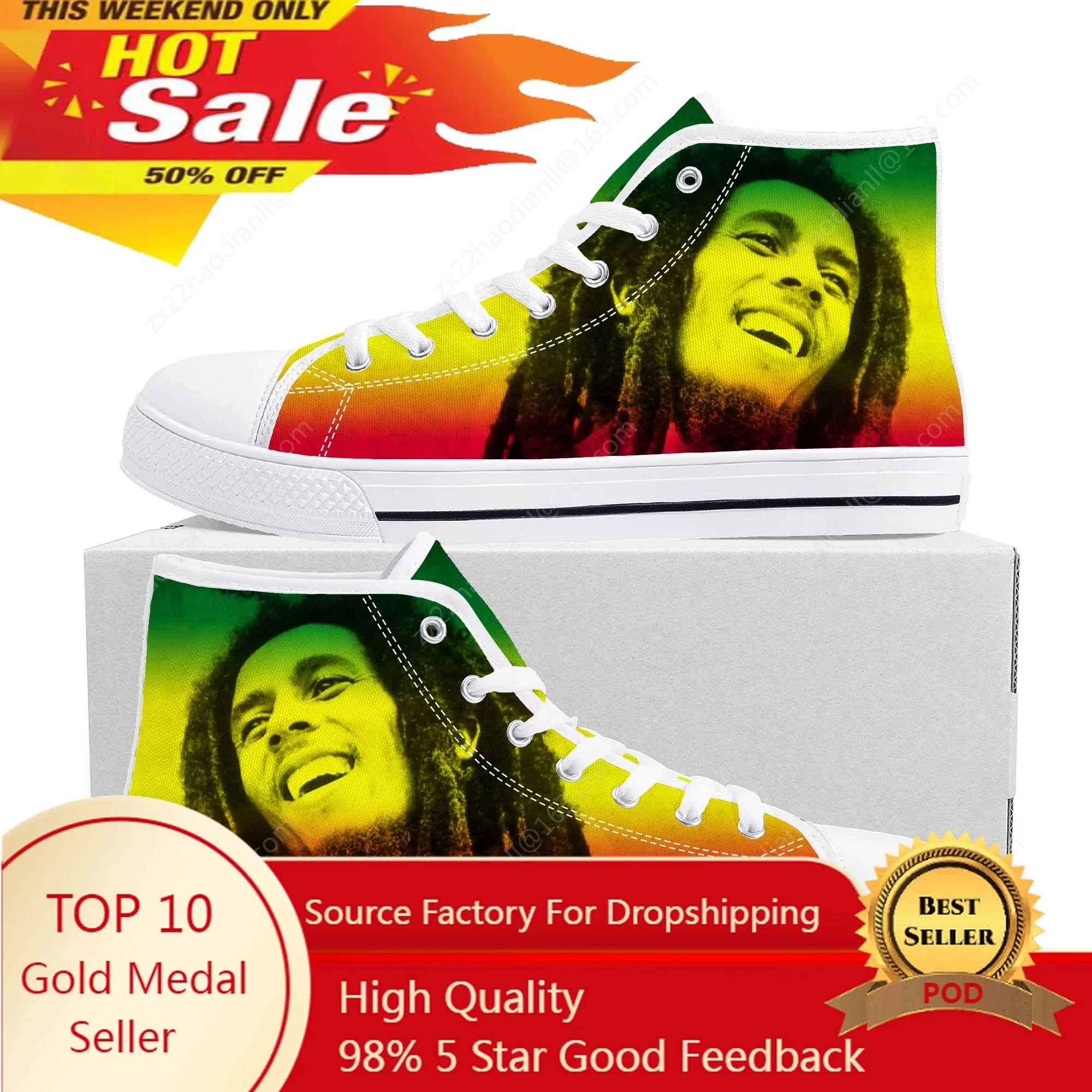 

Legend Bob Marley Reggae Rasta Music Rock High Top Sneakers Mens Womens Teenager Canvas Sneaker Casual Couple Shoes Custom Shoe