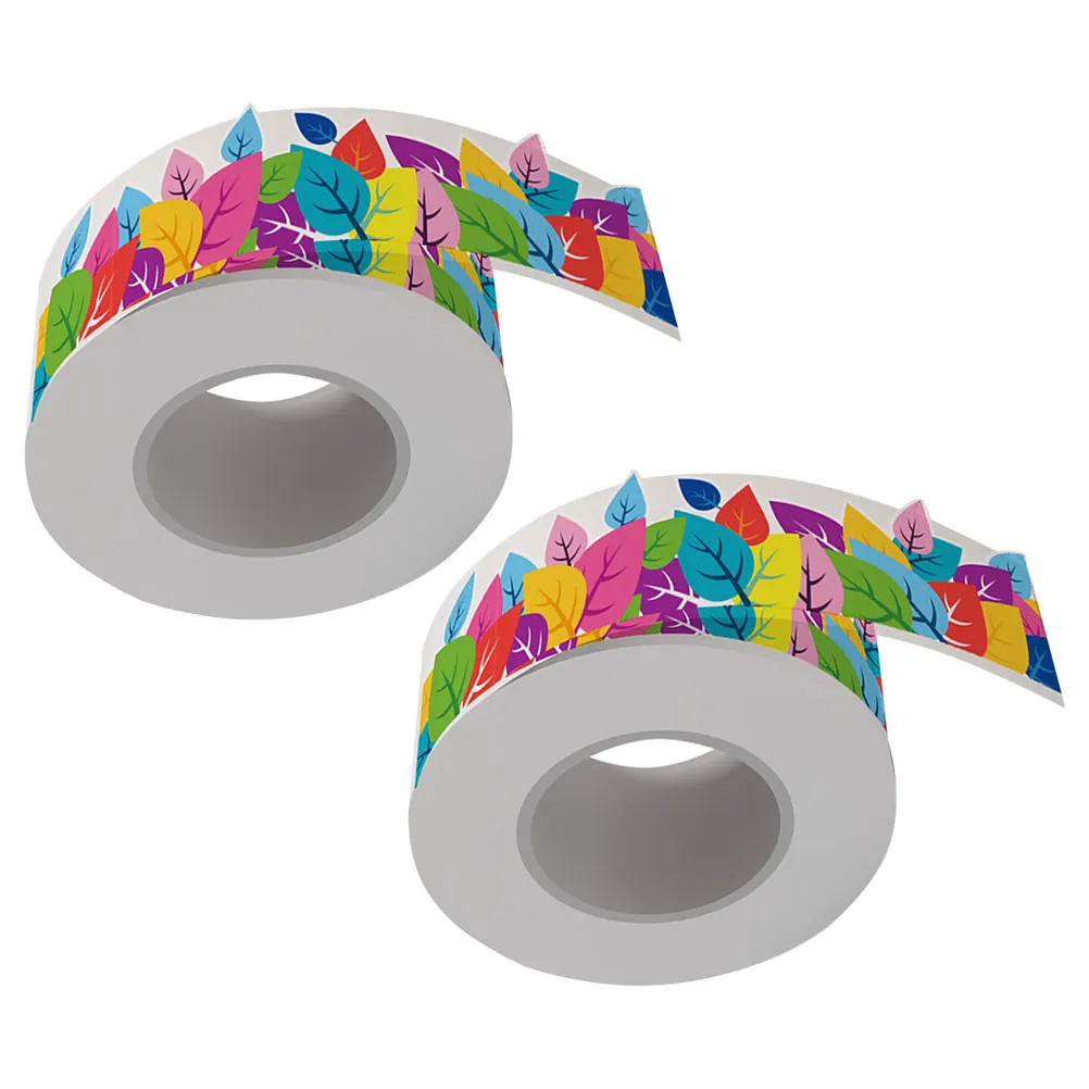 

2 Rolls Water Proof Waterproof Adhesive Sticker Child Pvc Self-adhesive Adorable Border Stickers