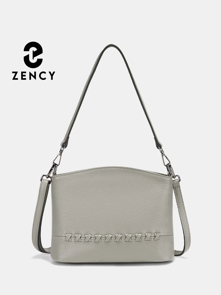 Zency Cowhide Leather Designer Bag Commuter Large Capacity Totes Handbag Simple Large Capacity Women Crossbody Bag Satchel