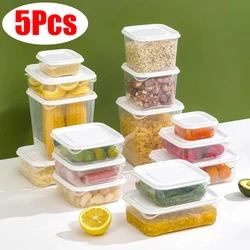 5Pcs Sealed Storage Box Fresh Keep Sealed Food Containers Fridge Organizer Fruit Meat Freezing Sealing Box Kitchen Storage Case