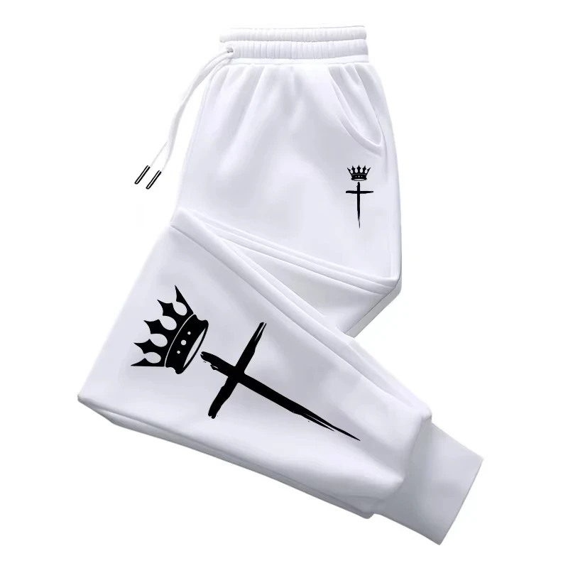 

Sports Pants for Men Casual Hot Sales Sweatpants 2025 Outdoors Jogging Fashion Cross Crown Print Daily Versatile Men's Clothing