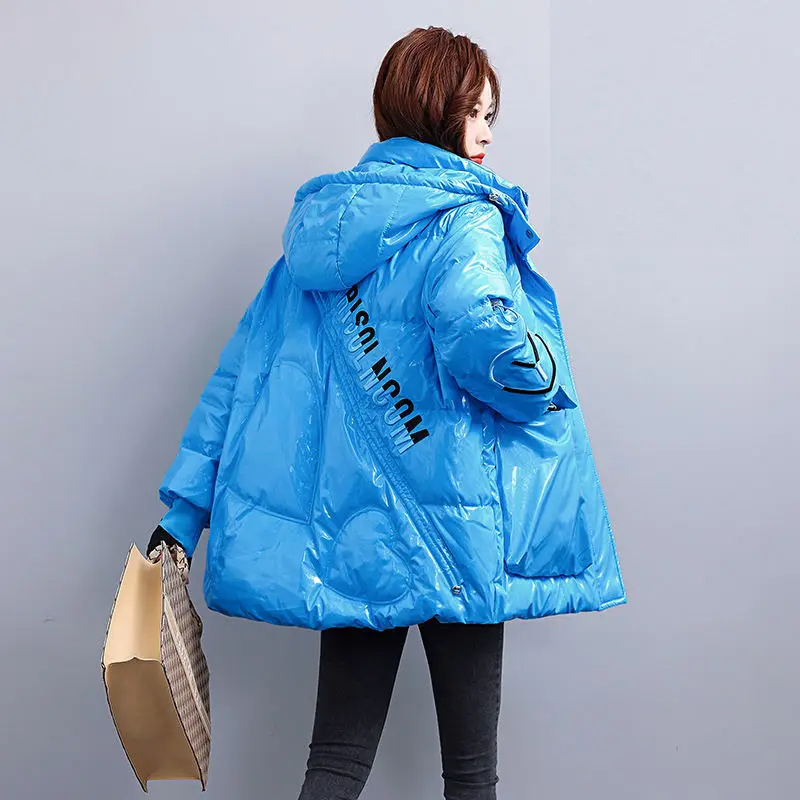 Leave-in Removable Hat Down Cotton-padded Jacket for Women's Short Embroidered Small Loose Thickened Warm Cotton-padded Jacket