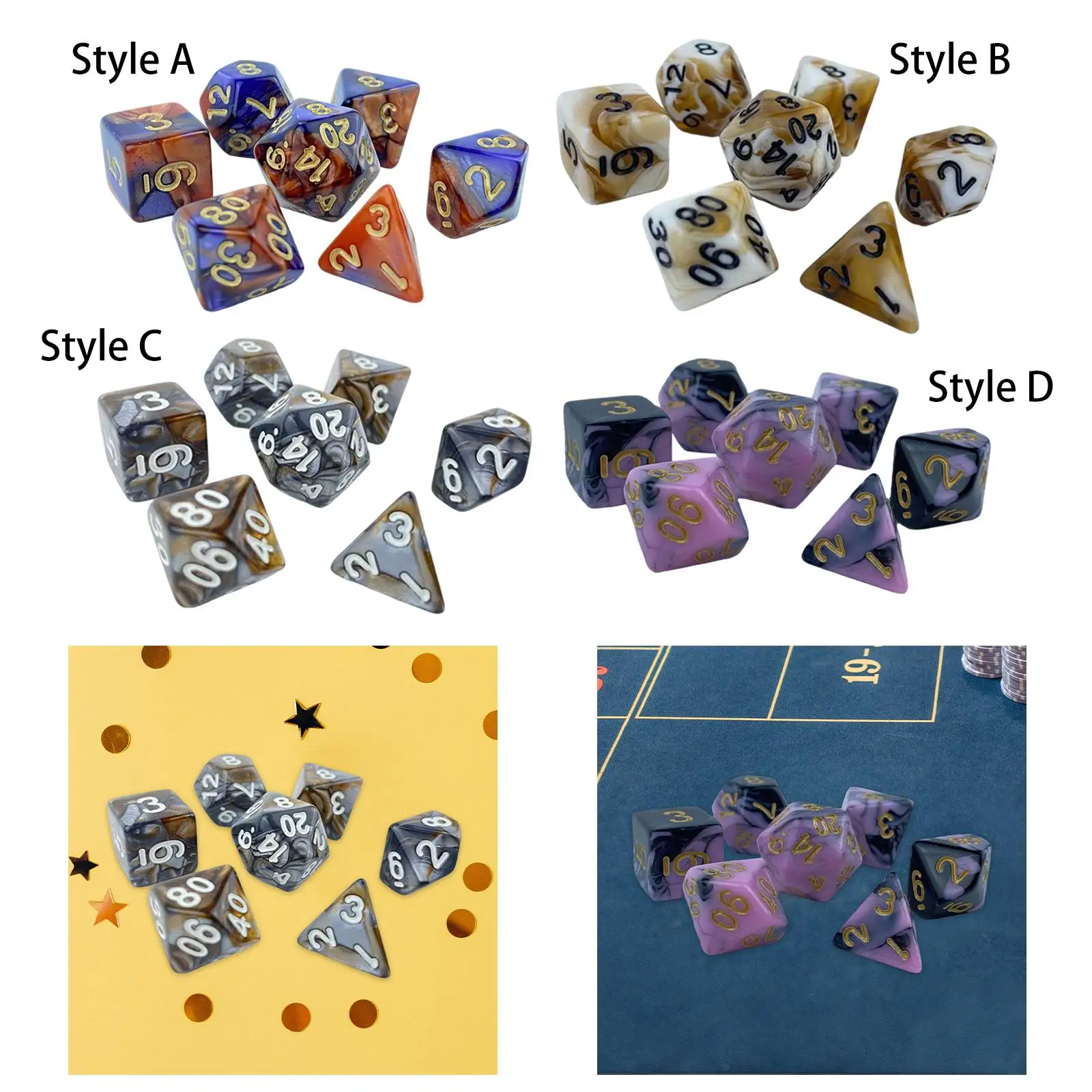 7Pcs Polyhedral Dic… - image