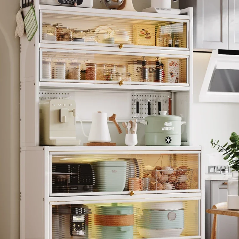 Home Floor Wall Storage Cabinet Multi-Function Microwave Oven Storage Cabinet