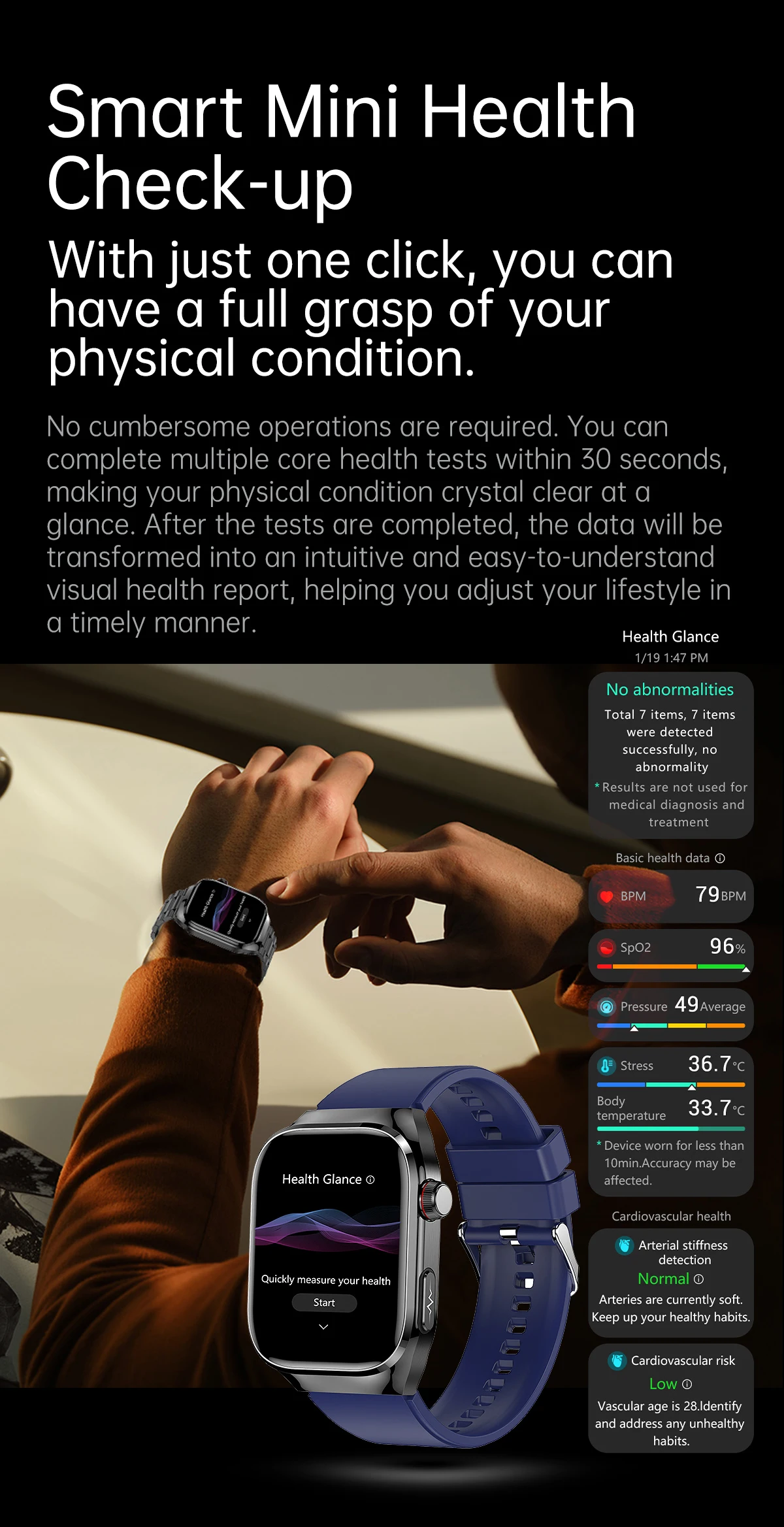 Marsyu Herren EKG+PPG Fünf-Organen-Gesundheitsdiagnose Smartwatch Harnsäure Blutfette Blutdruck Temperatur Herzfrequenz Smartwatches – Detail 7
