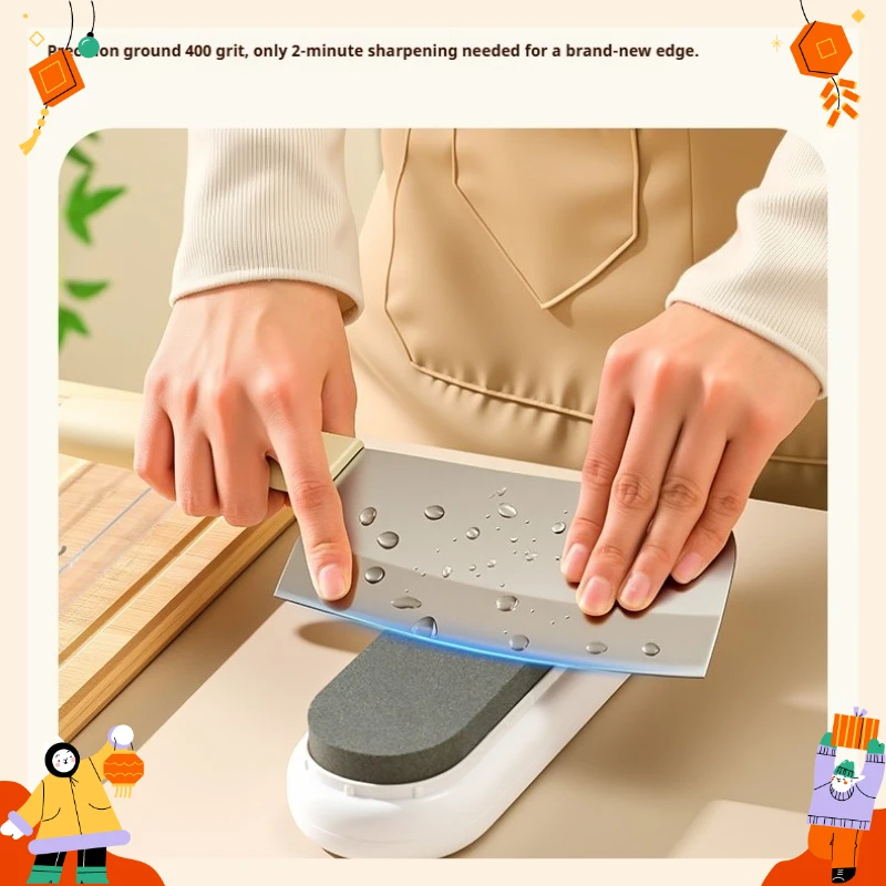 3-in-1 Professional Sharpening Stone, Quick Sharpener for Kitchen Knives & Scissors, Blade Opening Tool, Kitchen Gadget view 5