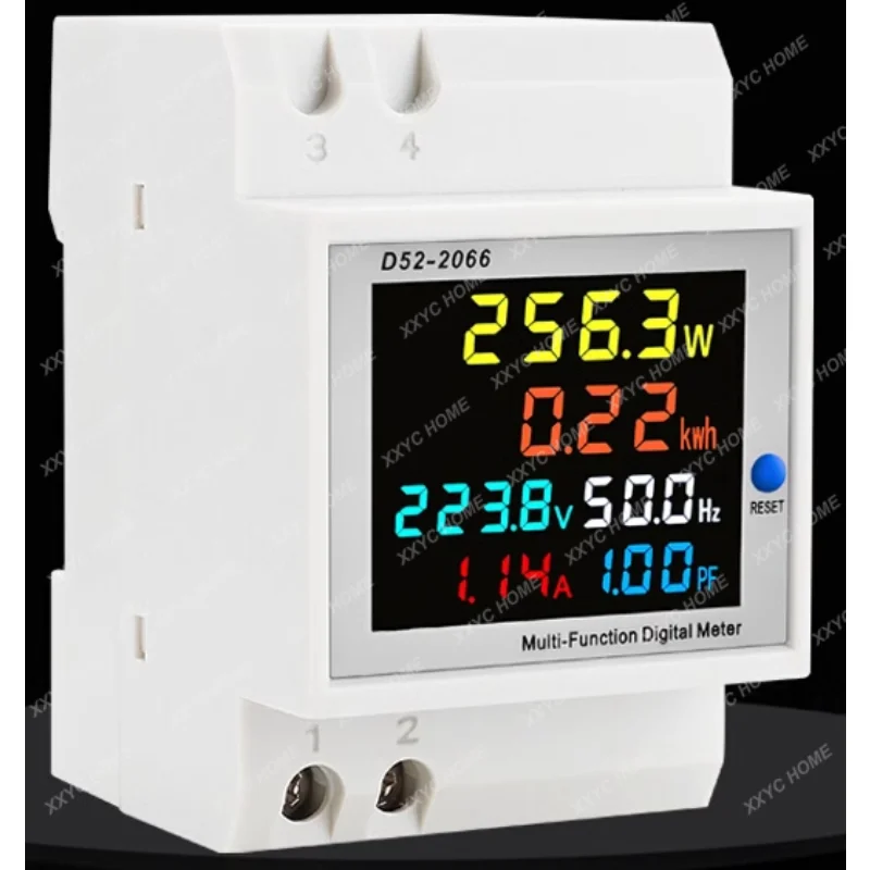 WiFi meter Smart household watt-hour meter Power meter AC digital voltmeter Ammeter Remote guide rail