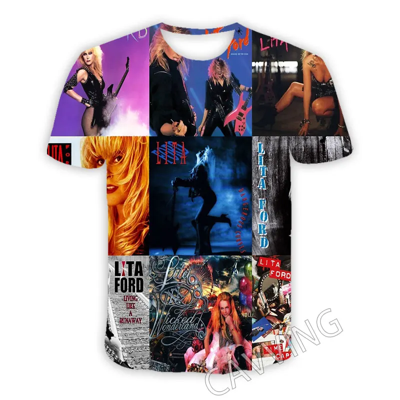 New Fashion Women/Men's 3D Print Lita Ford Casual T-shirts Hip Hop Tshirts Harajuku Styles Tops Clothing