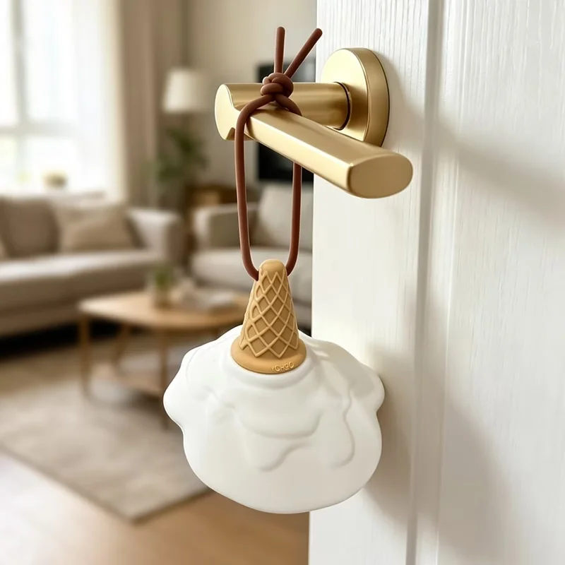 Ice Cream Door Stop - Anti-Collision Stickers for Door Handles, Door Toppers, Protecting Walls and Floors, Home Decoration view 4