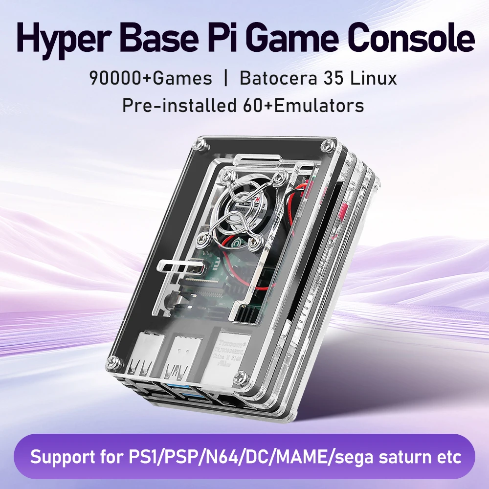 

CM4 Raspberry Pi 4 Model B video Game Console Retro Game Box MINI PC With 90000+Games Batocera OS wired&wireless network