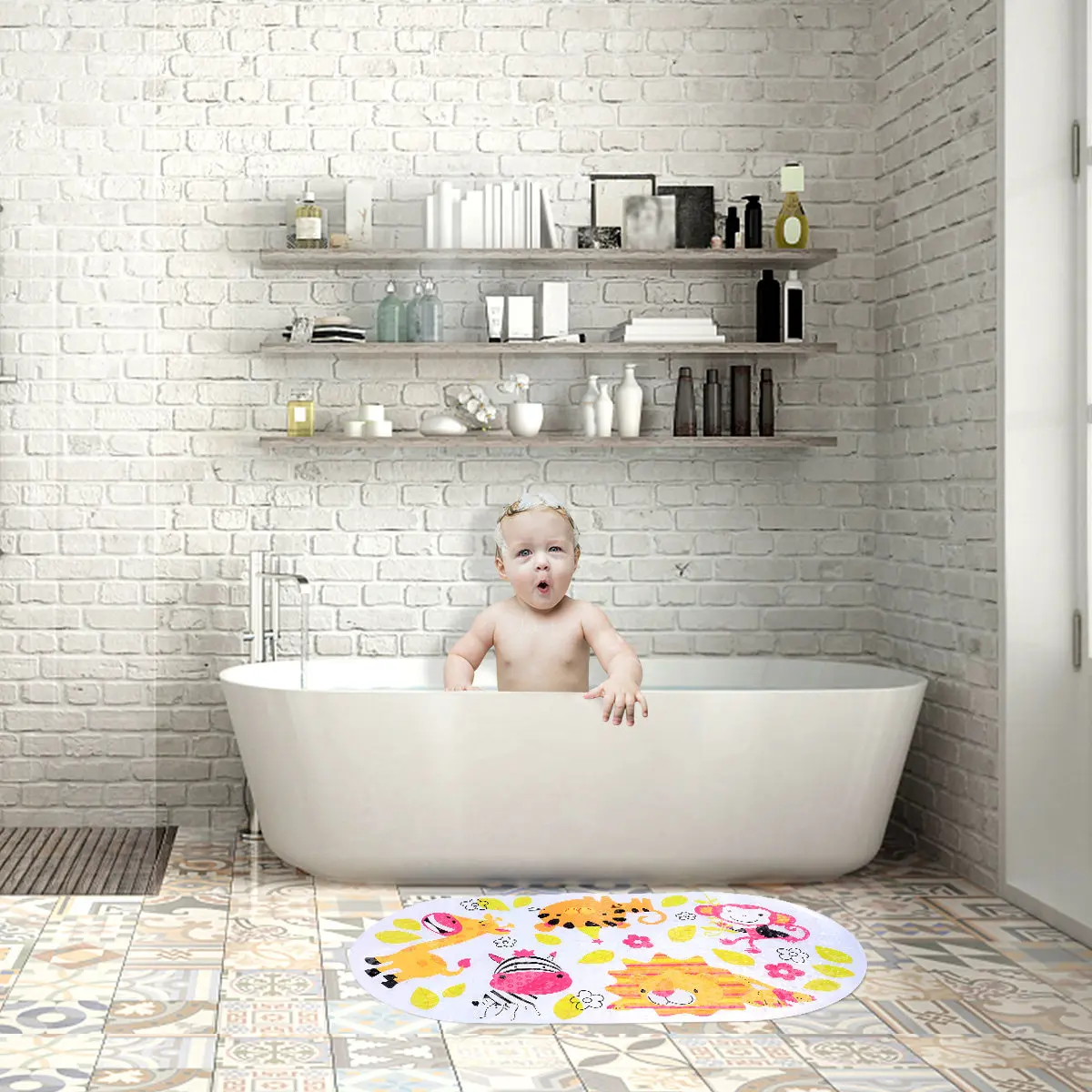 

1Pcs PVC Nonslip Bath Mat Bathroom Kitchen Hallway Living Room Sauna Spa Hotel Hospital Washable Comfortable Floor Pad