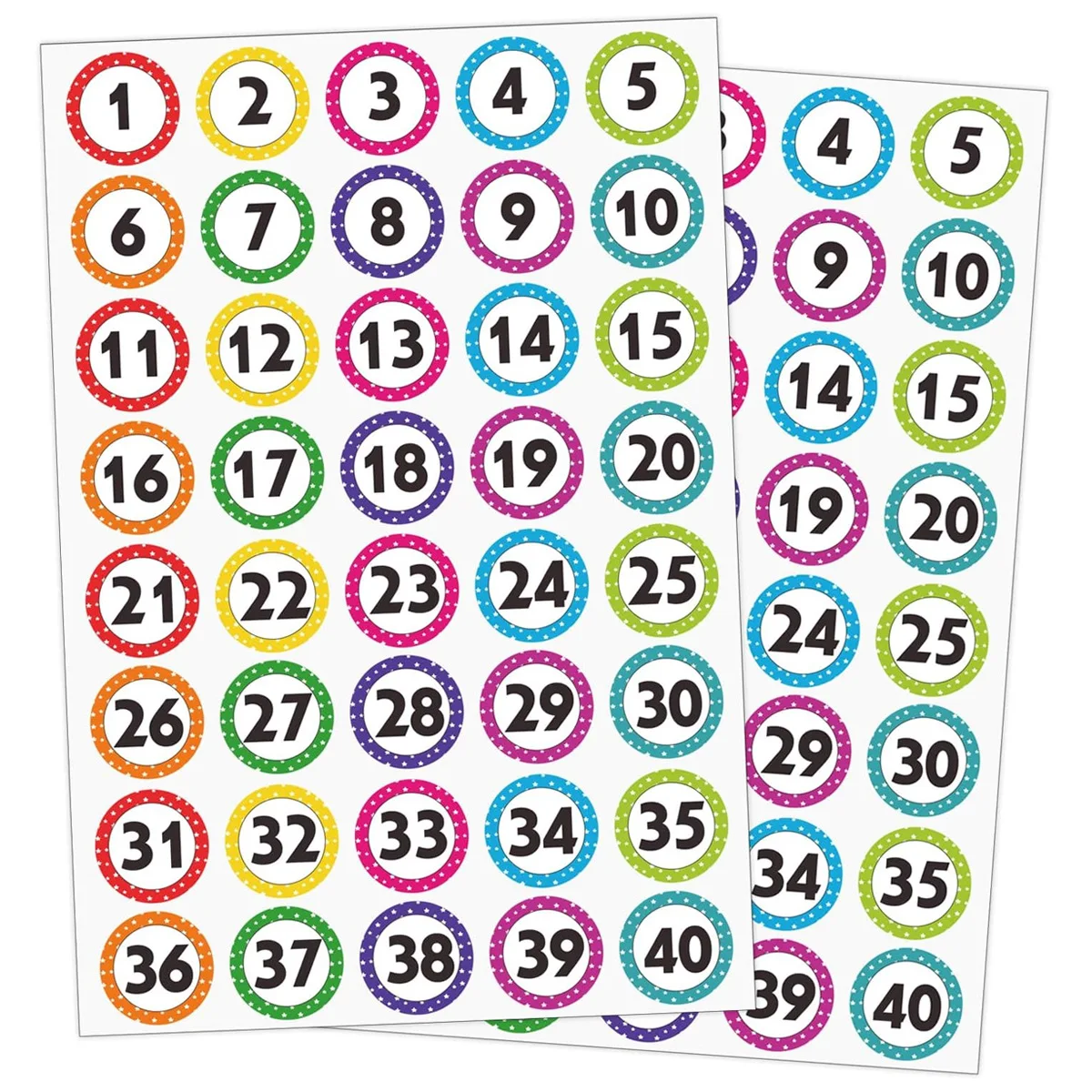 200-800pcs Number Stickers 1-40 for Classroom, 1