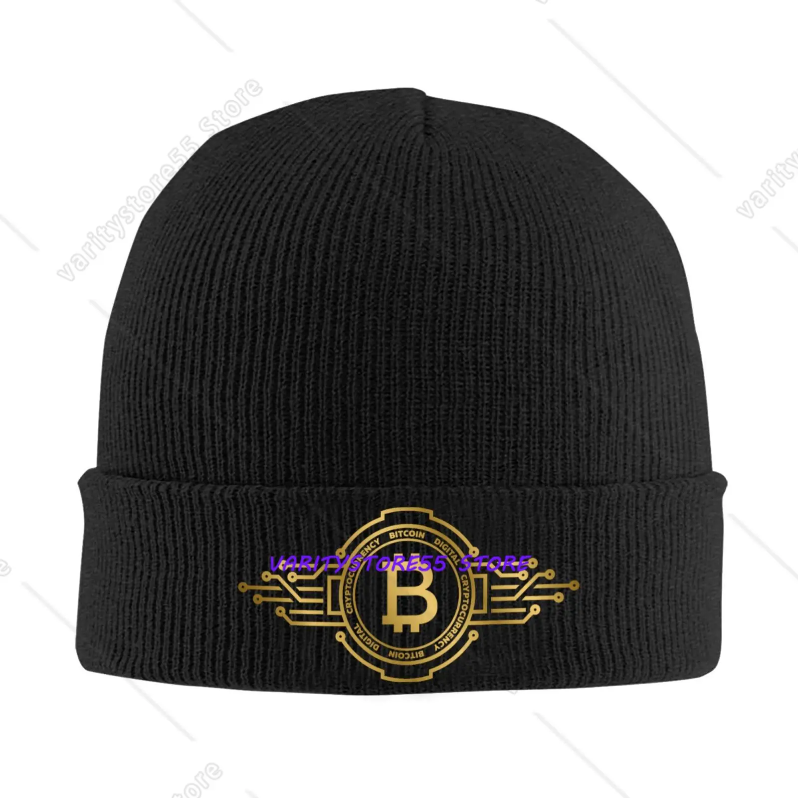 Bitcoin Blend Bonnet Hats Hip Hop Hats for Men Women Winter Keep Warm Skullies Beanies Caps Unisex Adult Bonnet Hats
