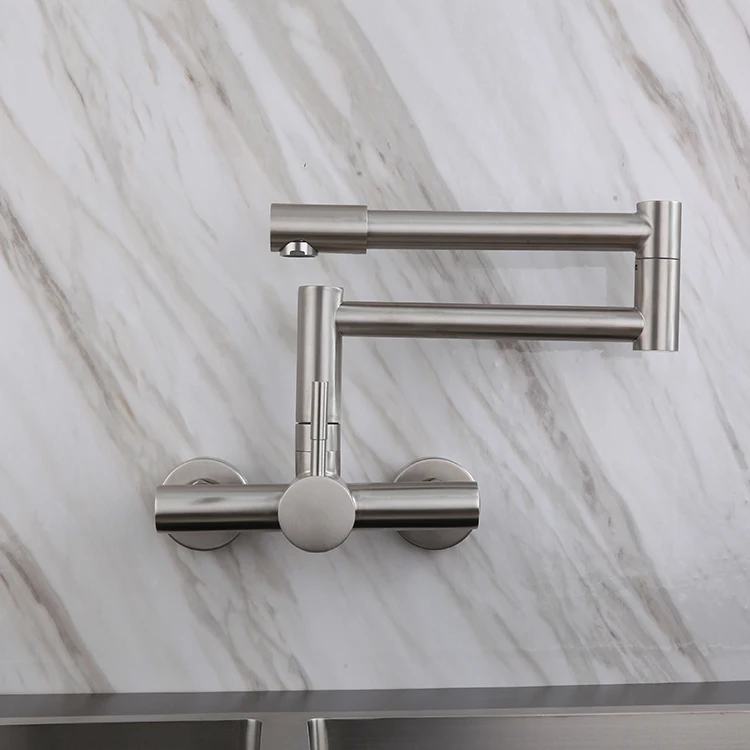 

New launched wall mounted faucet 360 degree rotation stainless steel tap kitchen folding faucet