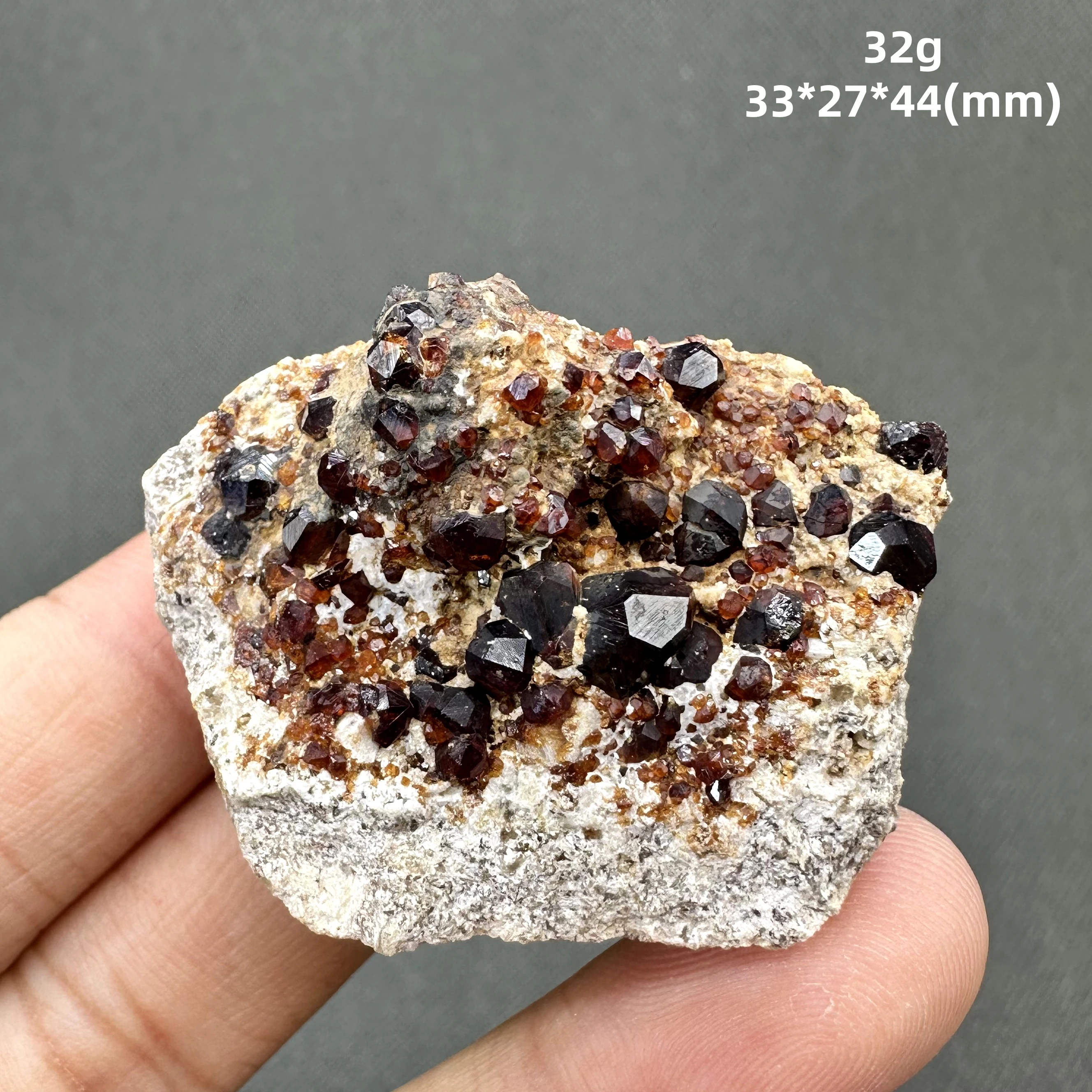 Natural garnet mineral specimen + healing quartz crystals and stones rock gemstone