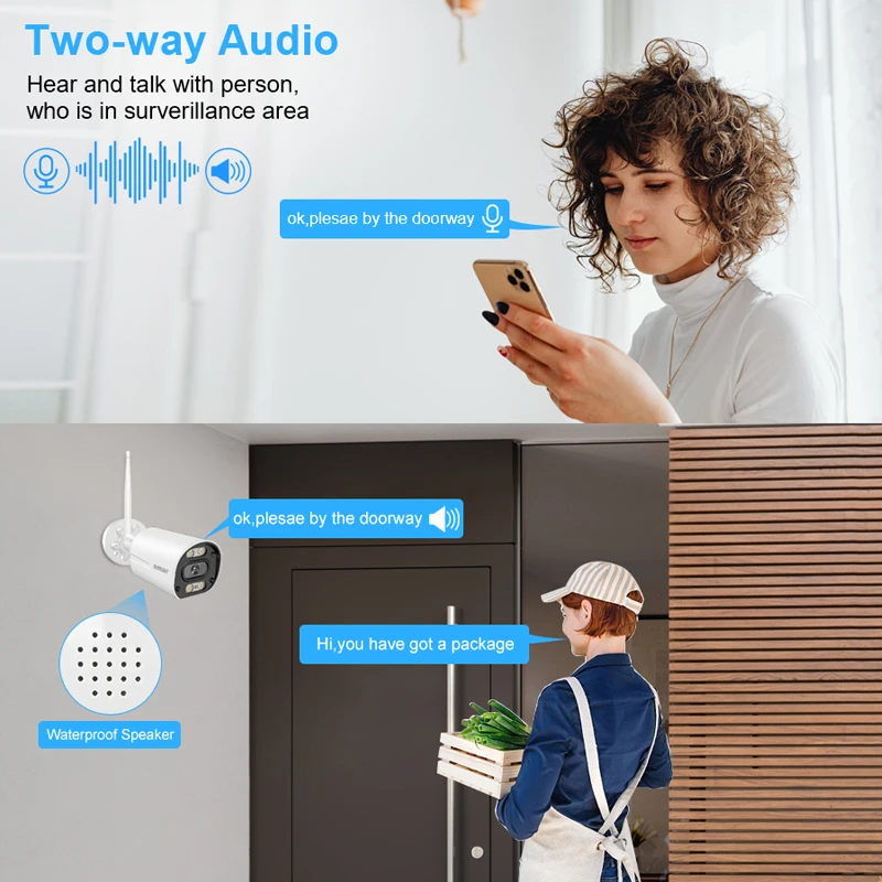Smar 5MP 3MP Outdoor Wireless IP Camera Human Detection Two Way Audio Full Color Vision Video Surveillance Cam Onvif ICSEE APP