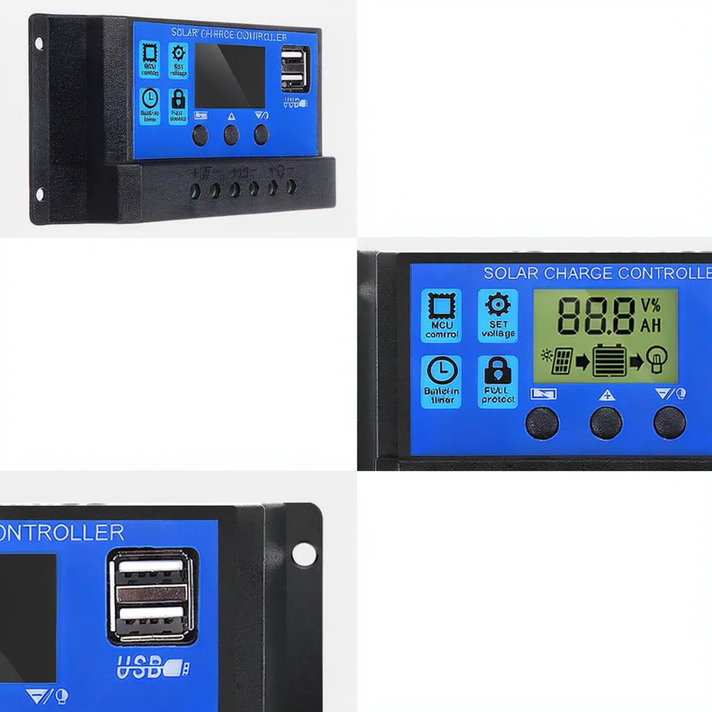 Portable 10W Solar Panel Charging System With Charge Controller And 3M Clip Cable For Off Grid Outdoor Camping Power
