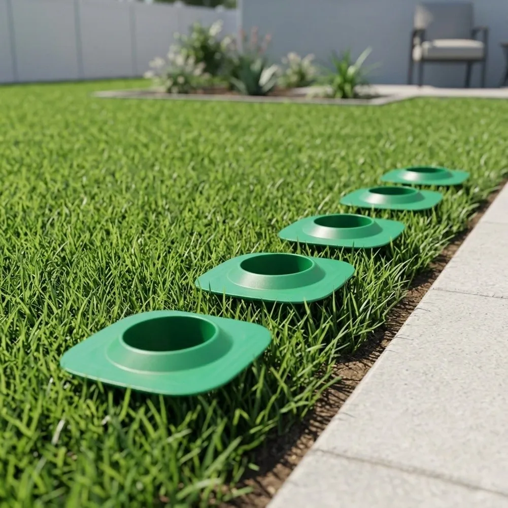 Lawn Sprinkler Head Guard Protector for Mixed-Use Landscapes Including Play Areas and Pet Zones to Enhance Safety and Durability
