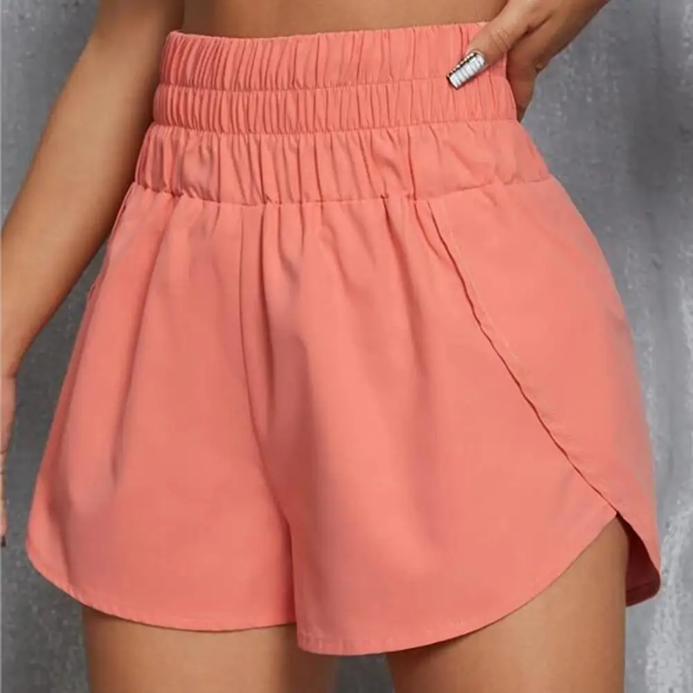 Women Sports Shorts Solid Color Loose Summer Woman High Waist Split Comfortable Sports Shorts Workout Daily Clothes Fitness