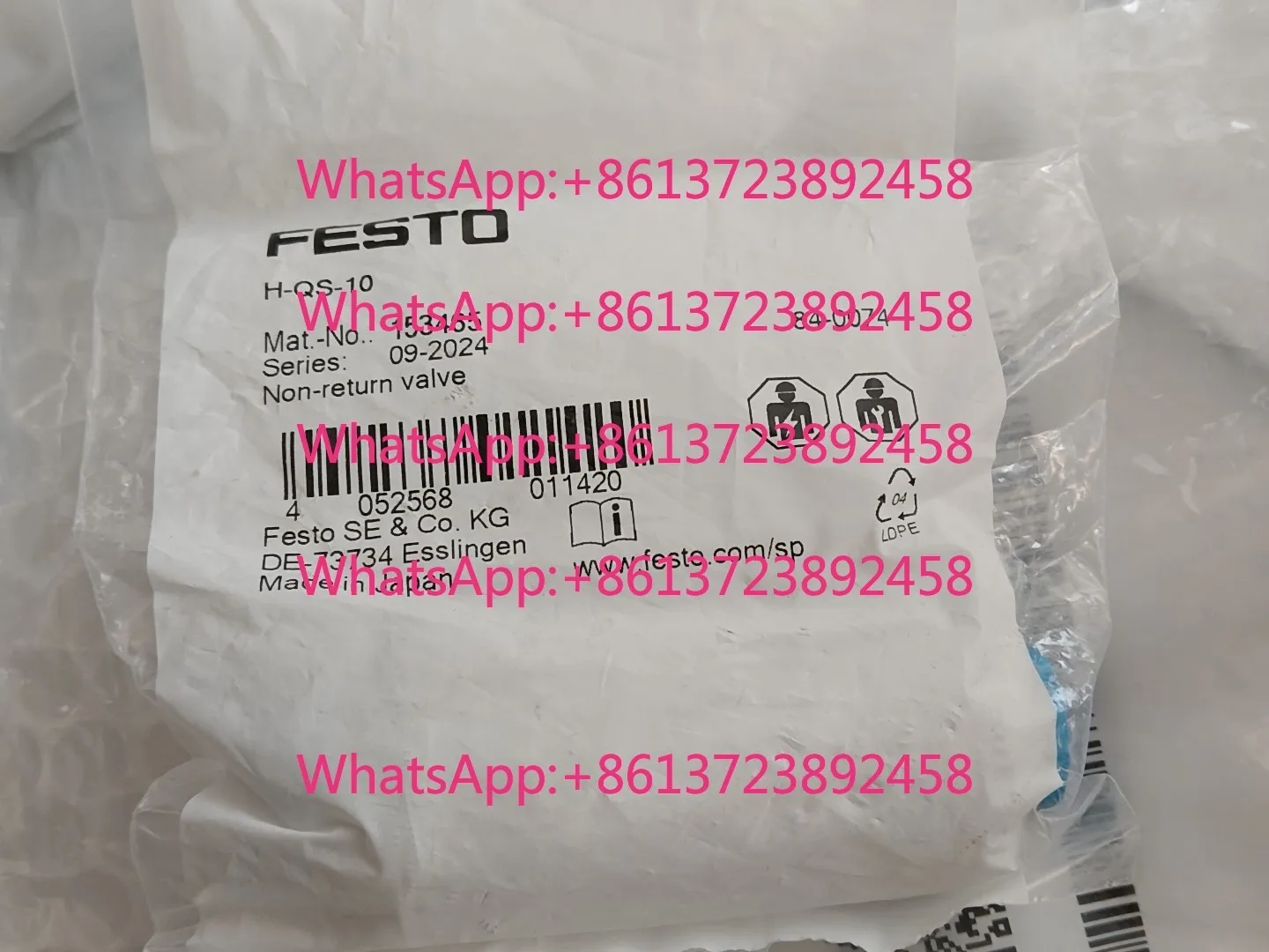 Original FESTO Festo, check valve H-QS-10 153465