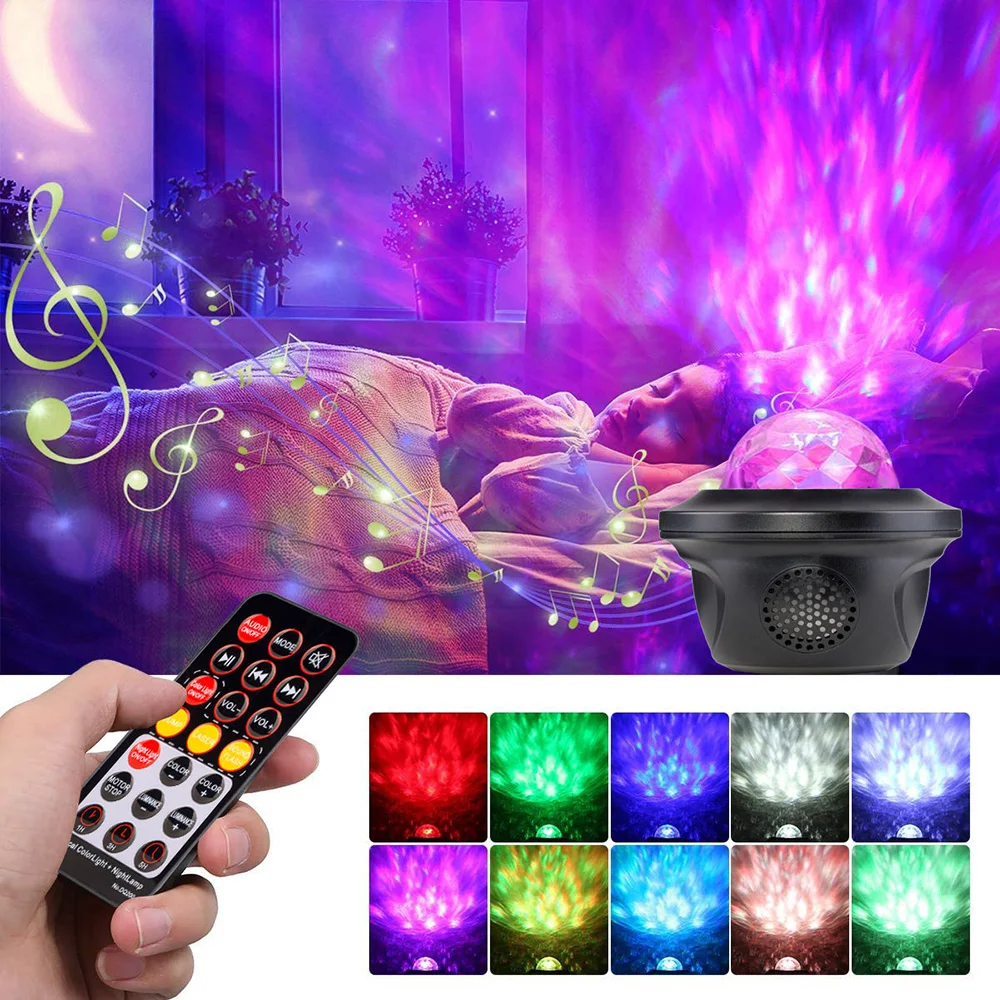 Projector Nightlight Colorful Starry Sky Galaxy Child Bluetooth USB Music Player Star Night Light Romantic Projection Lamp Gifts