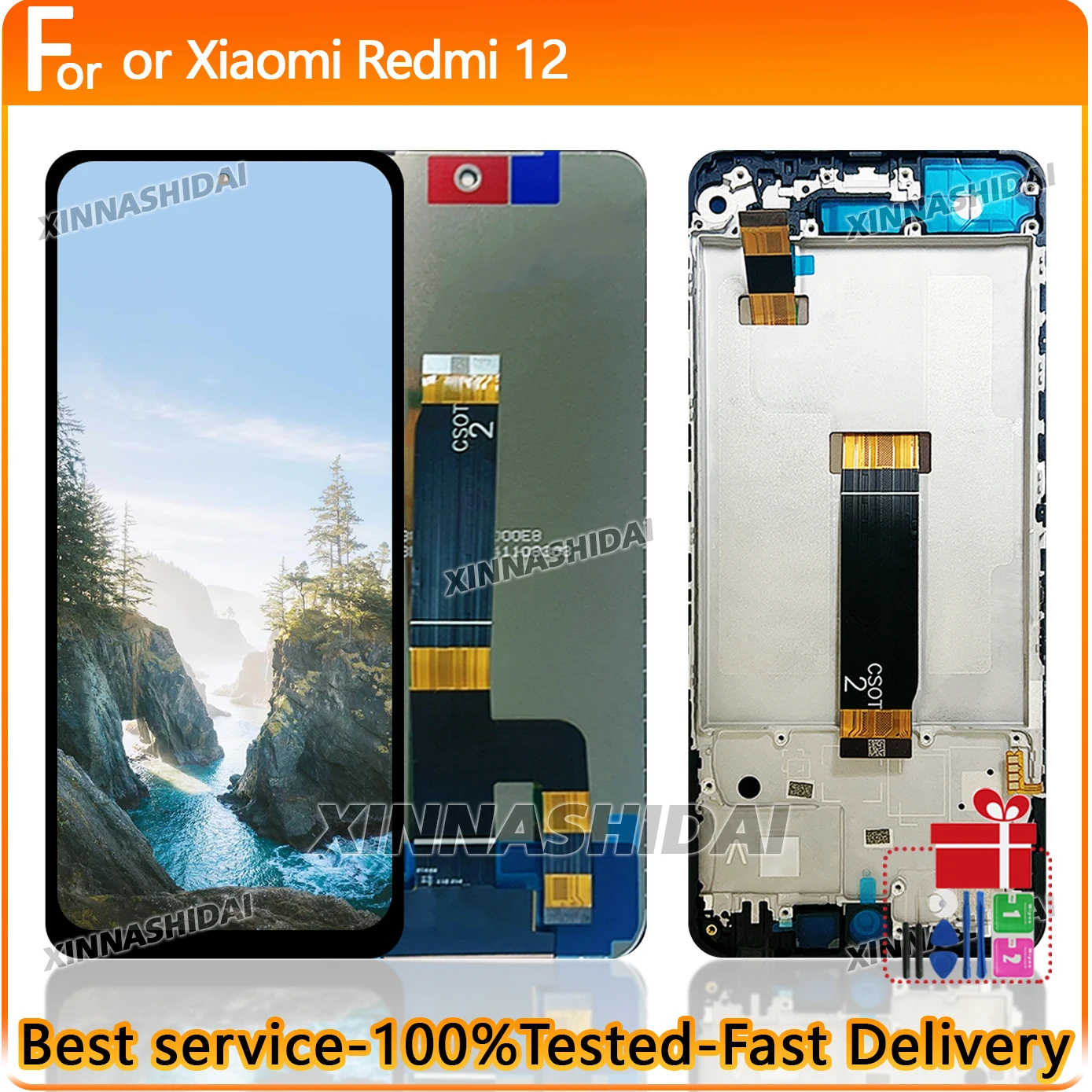 Getestet 6,79 ''LCD Bildschirm Für Xiaomi Redmi 12 Display Touchscreen Digitizer Montage Ersatz Panel Für Redmi 12 Mit rahmen