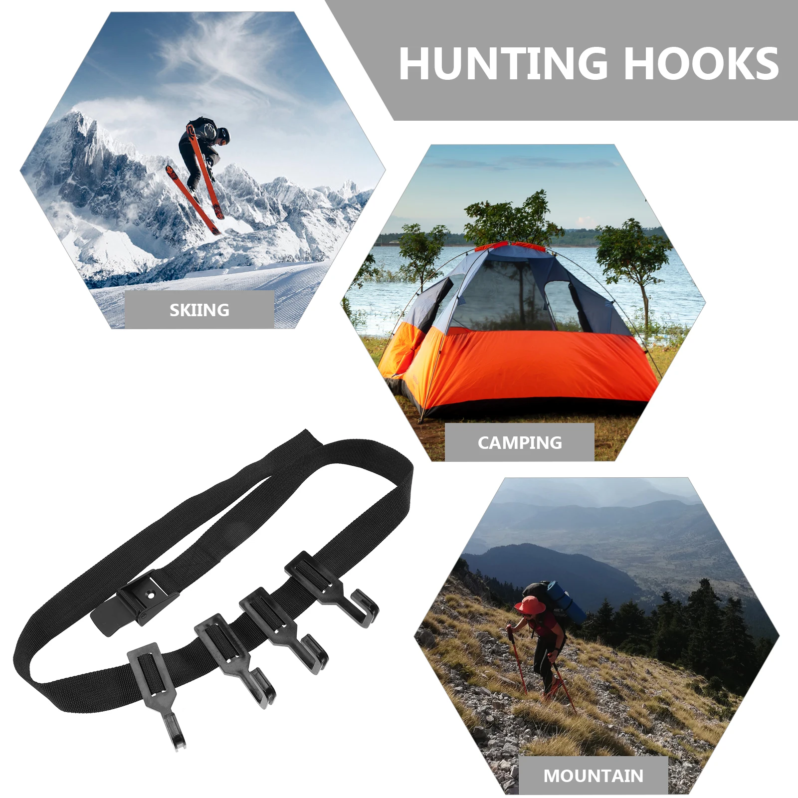 1 ensemble 1 ensemble de crochets de sangle de tissage d'arbre, crochet multi-suspension d'extérieur pour l'escalade, la chasse, le Camping, support d'équipement, accessoires métalliques