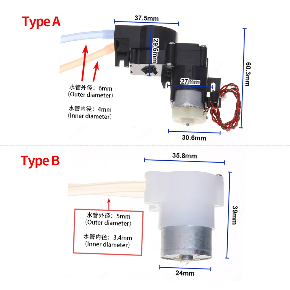 Mini 280 300 Peristaltic Pump DC 3V-9V Reducer Motor Water Self-priming Pump Sweeping Robot Water Spray Motor Pump