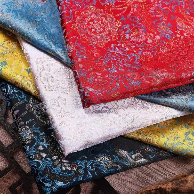 4mX1.5m Brocade pattern jacquard fabrics high quality satin dress material for sewing cheongsam and kimono DIY