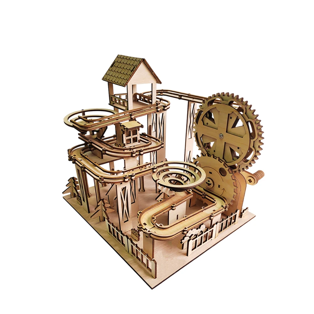 Diy Assembled 3d Wooden Puzzle Mechanical Model Toy For Adults Marble Jungle Orbit City Jigsaw Puzzle