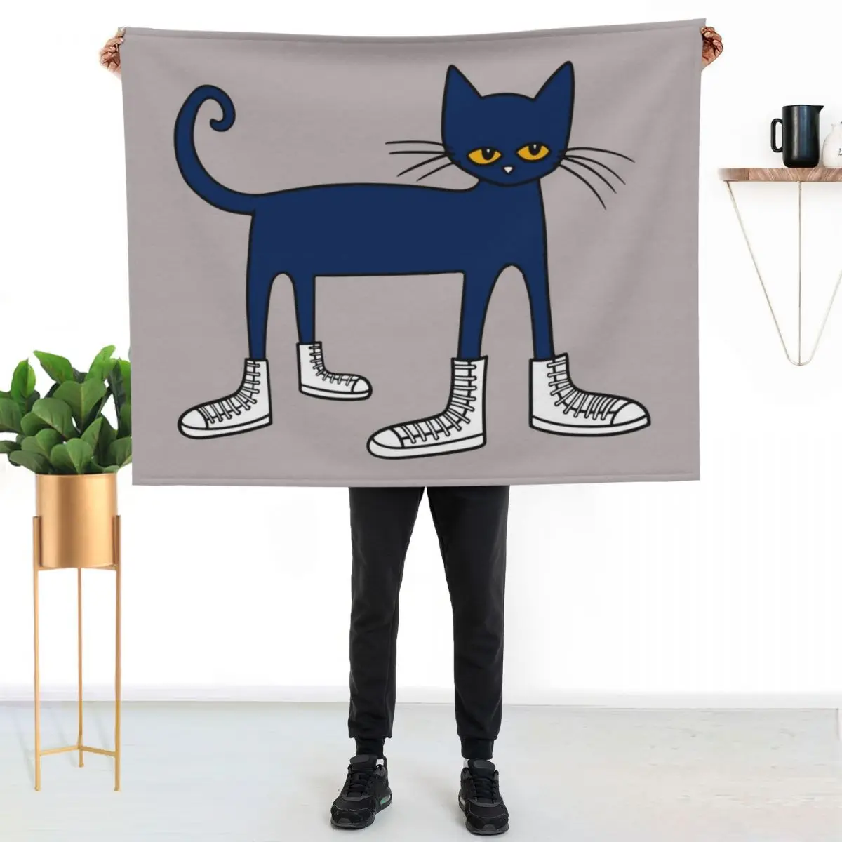 Pete the Cat: I Love My White Shoes Throw Blanket Winter beds Decorative Throw Furrys Sofa Throw Decorative Sofa Blankets
