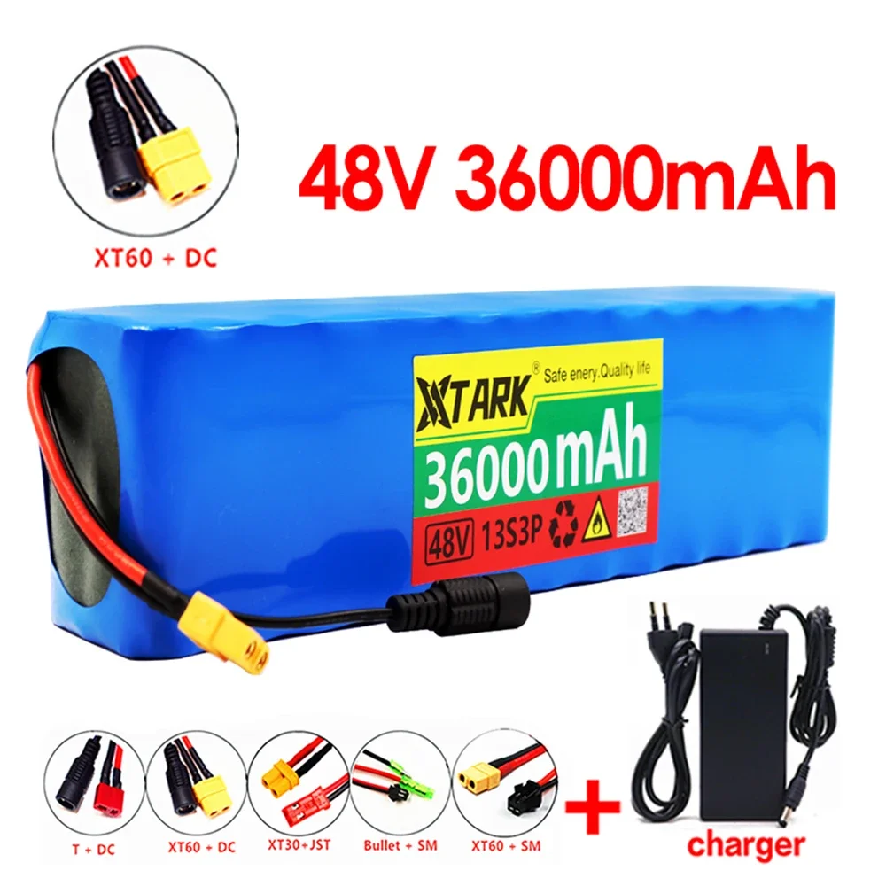 Large Capacity 48v 30ah 500w 13S3P lithium ion battery pack for 54.6v electric bike scooter with BMS+charger