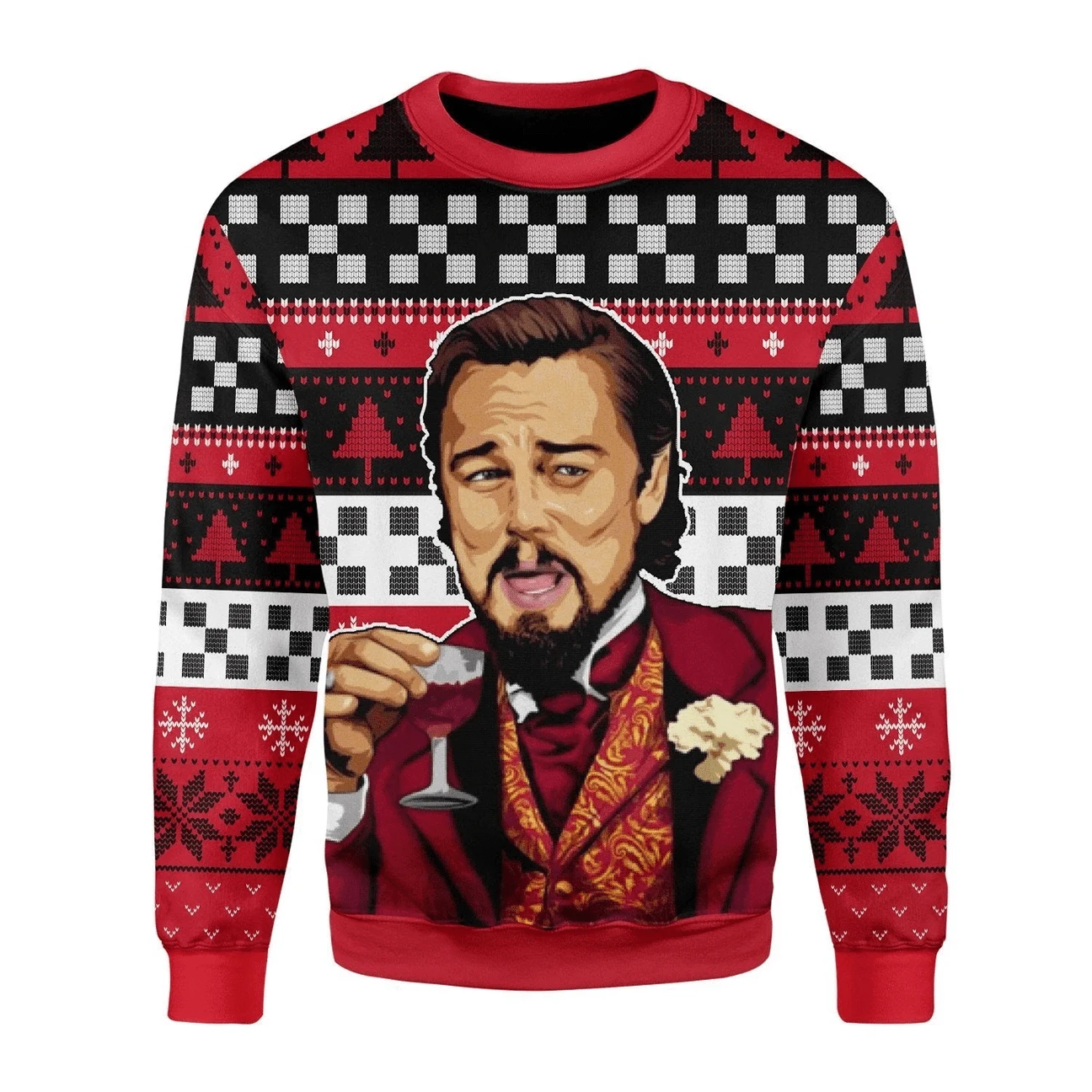 Fall Winter Clothing Laughing Leonardo Dicaprio Meme Ugly Christmas Sweater Gift Santa Pullover Men 2024 3D Sweatshirt Tops