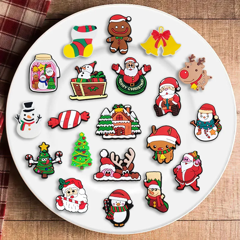 20Pcs Christmas Cute Pet Shoe Charms for Clog Sandals Shoes,Lovely Christmas Shoe Charms for Sandals Shoes with Party Gifts