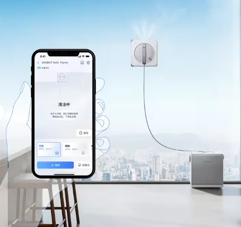 Fully Automatic Electric Window-Cleaning Robot Brushless Motor 3+ Modes Antibacterial Feature App-Controlled