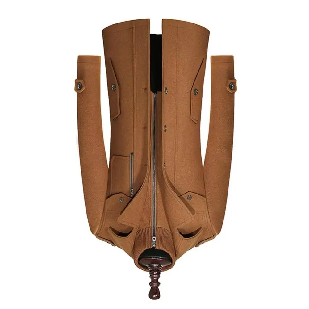 

2025 Winter Overcoat Men Woolen Coat Stand Collar Lapel Long Sleeve Solid Color Mid-length Business Coat Fashion Male Windbreake