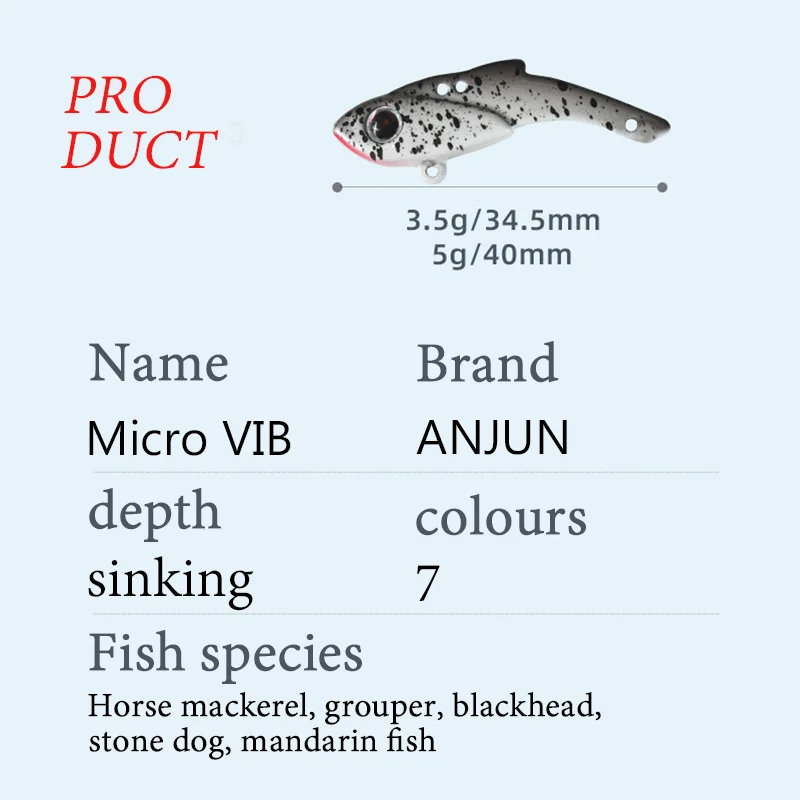 VIB Fishing Lure 3.5g 5g Artificial Blade Metal Sinking Vibration Bait Swimbait Spinner Pesca for Bass Pike Perch Trout image 5