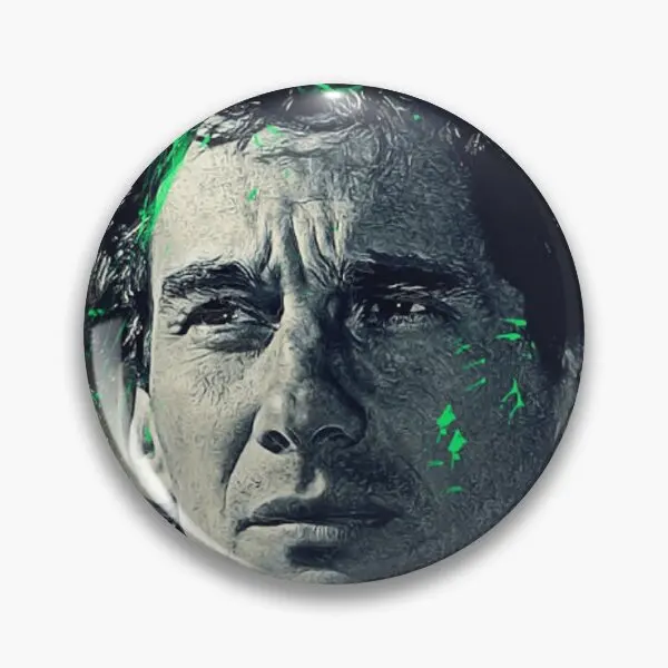 Ayrton Senna Painting R I P  Soft Button Pin Badge Decor Brooch Cartoon Hat Fashion Clothes Gift Women Lapel Pin Lover Collar